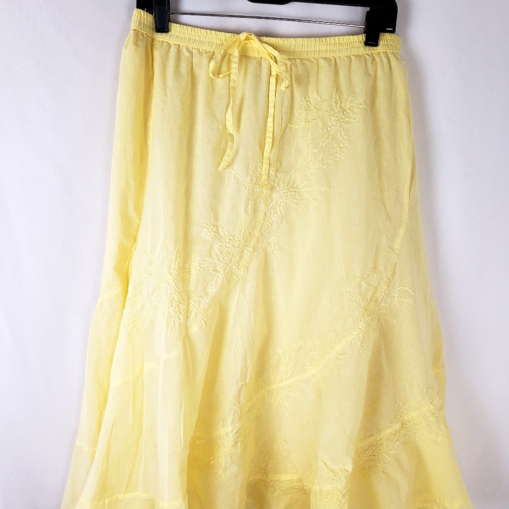 Metro Wear Sheer Yellow A-line Skirt #63